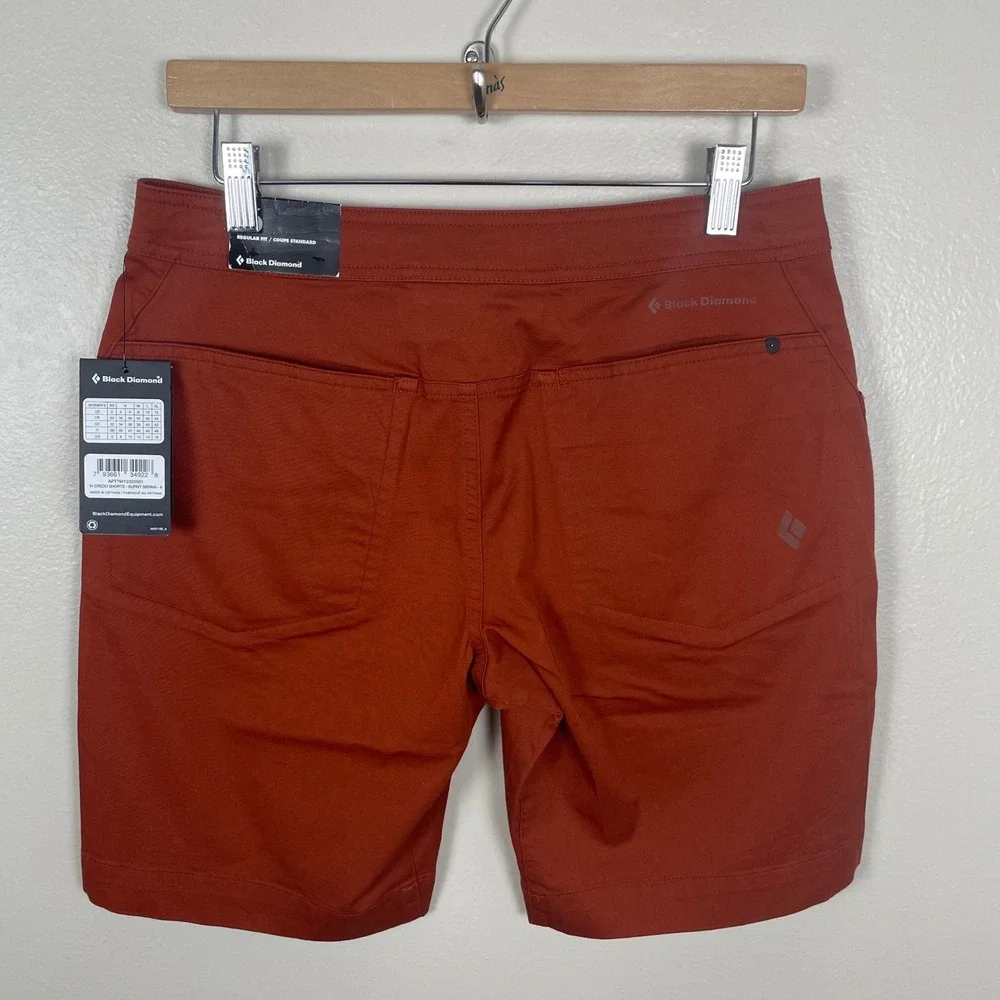 Black Diamond Women's 6 Credo Shorts Burnt Sienna Organic Cotton Stretch NEW - Picture 2 of 10